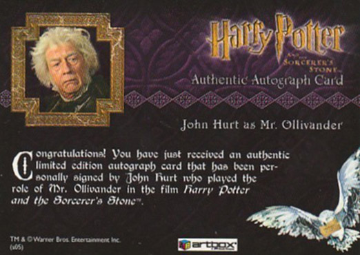 John Hurt as Olivander - Back