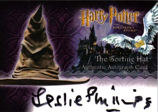 Leslie Phillips as The Sorting Hat - Front