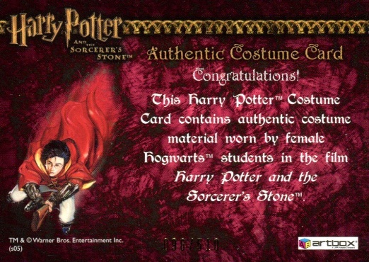 Female Hogwarts Students Costume - Back