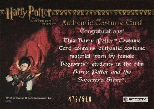 Female Hogwarts Students Costume - Back