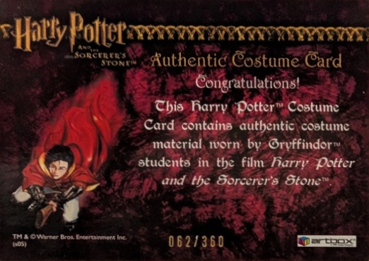 Gryffindor Student Tie - Back