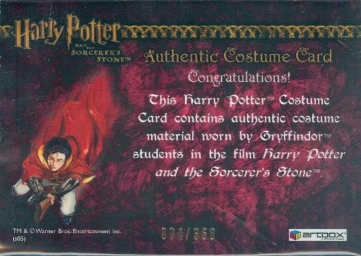 Gryffindor Student Tie - Back