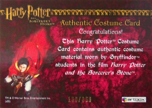 Gryffindor Student Tie - Back