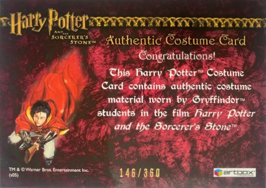 Gryffindor Student Tie - Back