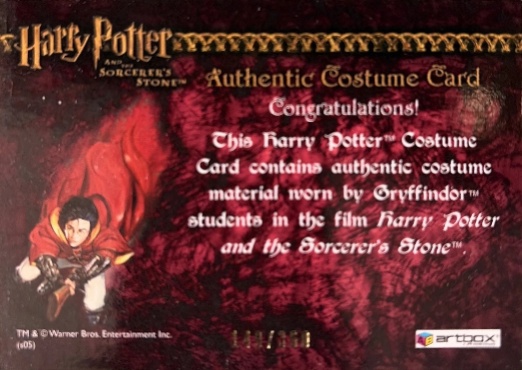 Gryffindor Student Tie - Back