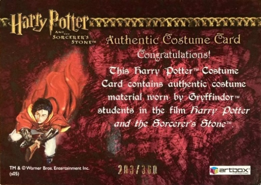 Gryffindor Student Tie - Back