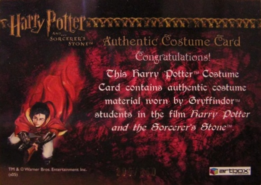 Gryffindor Student Tie - Back