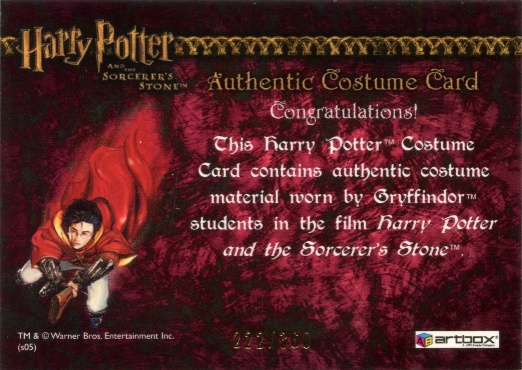 Gryffindor Student Tie - Back