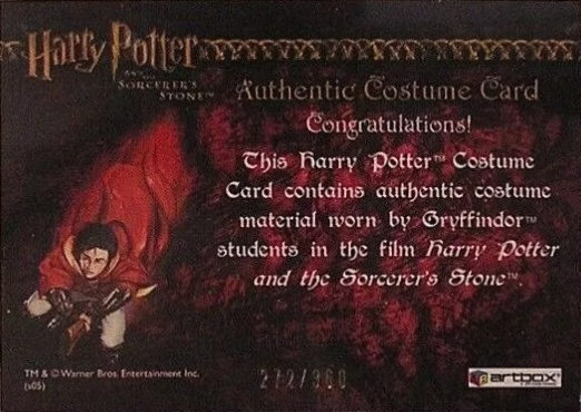 Gryffindor Student Tie - Back