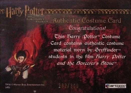 Gryffindor Student Tie - Back