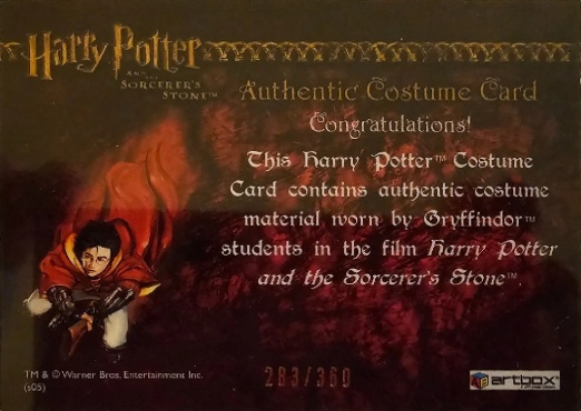 Gryffindor Student Tie - Back