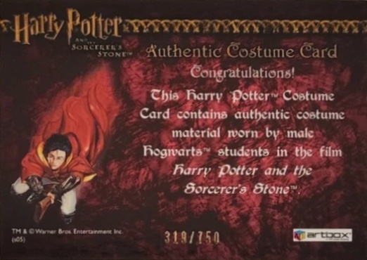 Male Hogwarts Students Costume - Back