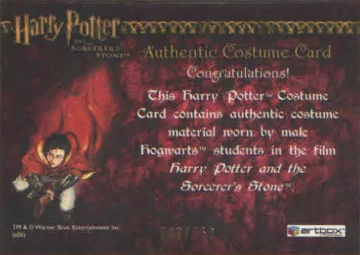 Male Hogwarts Students Costume - Back