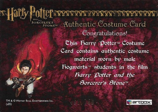 Male Hogwarts Students Costume - Back