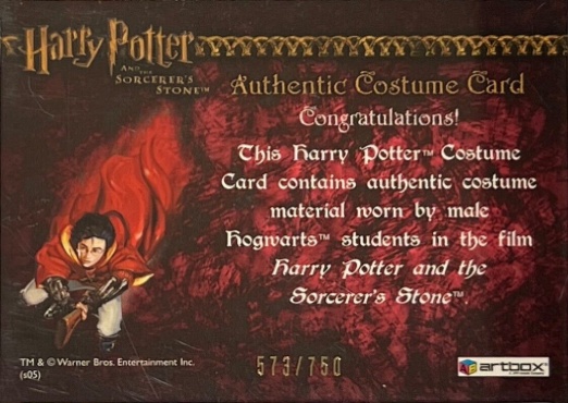 Male Hogwarts Students Costume - Back