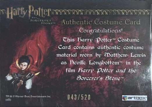 Neville Longbottom's Pajamas - Back