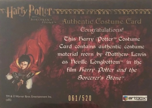 Neville Longbottom's Pajamas - Back