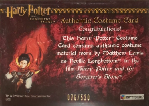 Neville Longbottom's Pajamas - Back