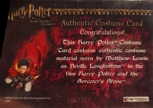 Neville Longbottom's Pajamas - Back