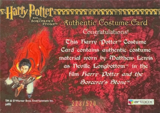 Neville Longbottom's Pajamas - Back