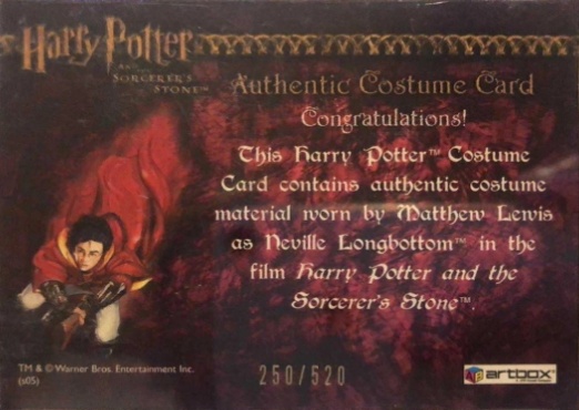 Neville Longbottom's Pajamas - Back