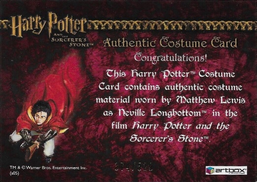 Neville Longbottom's Pajamas - Back