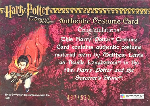 Neville Longbottom's Pajamas - Back