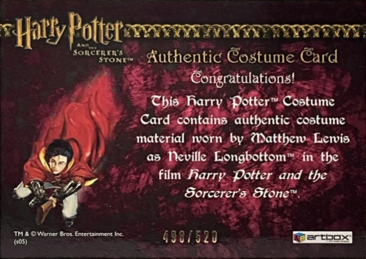 Neville Longbottom's Pajamas - Back