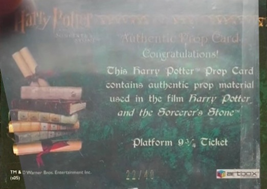 Platform 9-34 Ticket - Back