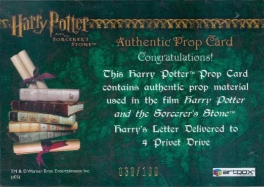 Harry's Letter Delivered to 4 Privet Drive - Back