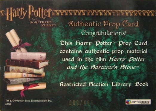 Restricted Section Library Book - Back