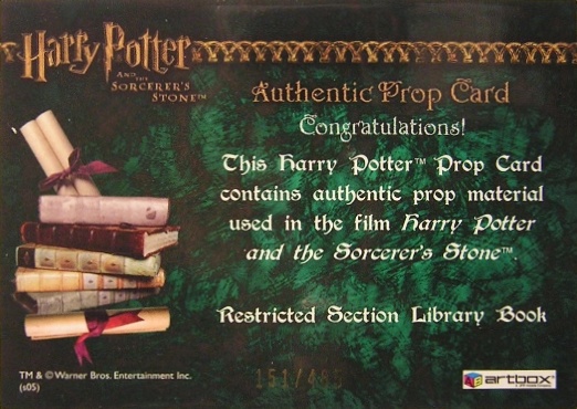 Restricted Section Library Book - Back