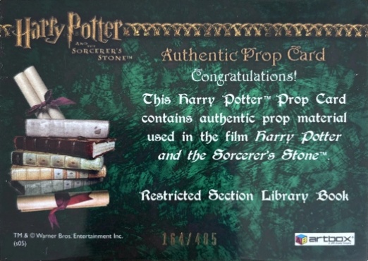 Restricted Section Library Book - Back