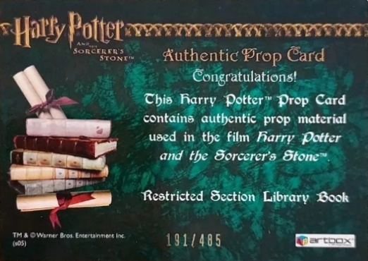 Restricted Section Library Book - Back