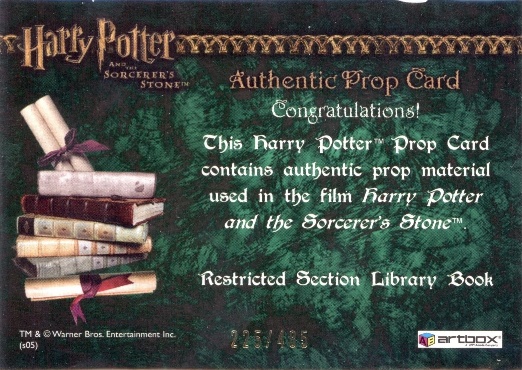 Restricted Section Library Book - Back