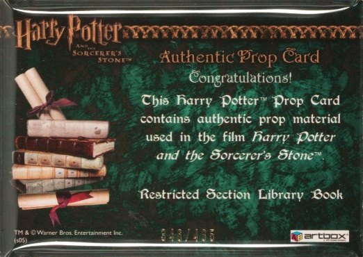 Restricted Section Library Book - Back