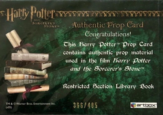 Restricted Section Library Book - Back