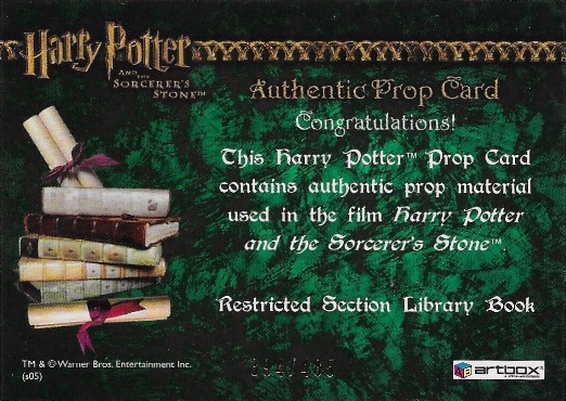 Restricted Section Library Book - Back