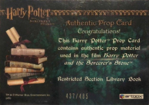 Restricted Section Library Book - Back