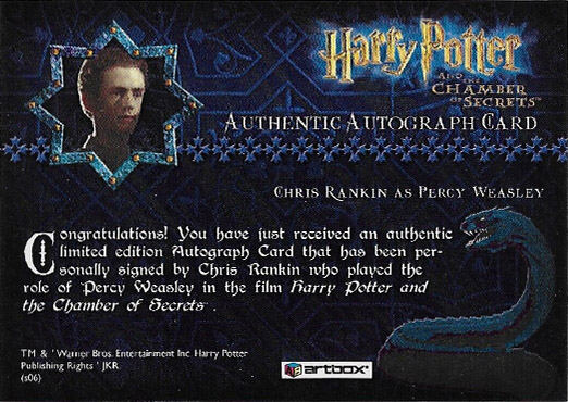 Chris Rankin as Percy Weasley - Back