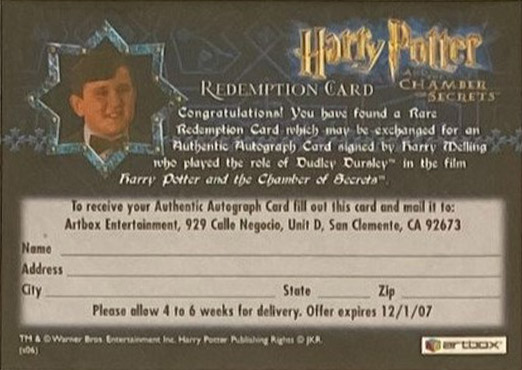 Redemption Card Reverse