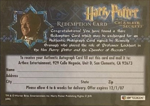 Redemption Card Reverse