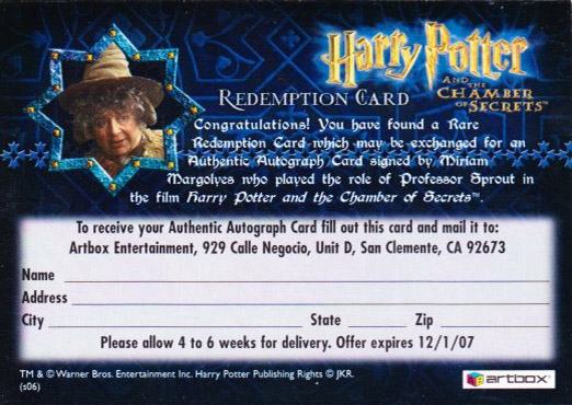 Redemption Card Reverse