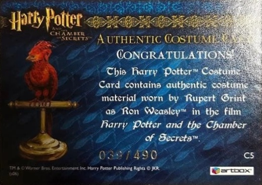 C5 - Ron Weasley's Tartan Shirt - Back