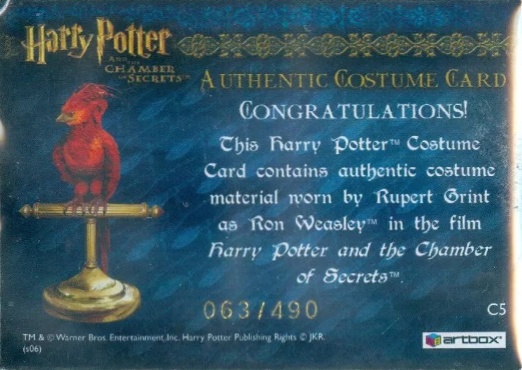 C5 - Ron Weasley's Tartan Shirt - Back