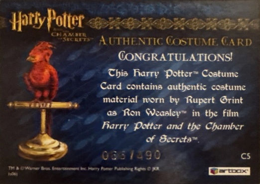 C5 - Ron Weasley's Tartan Shirt - Back