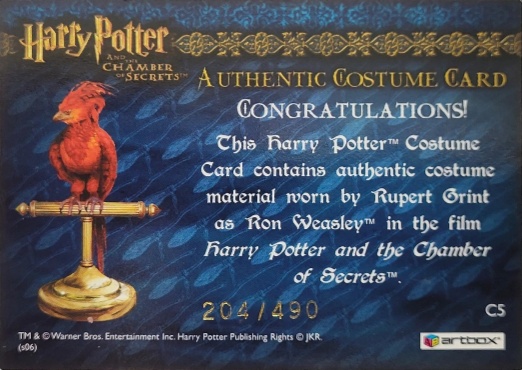 C5 - Ron Weasley's Tartan Shirt - Back
