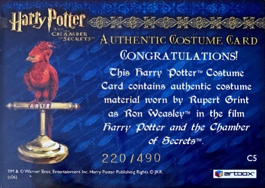 C5 - Ron Weasley's Tartan Shirt - Back