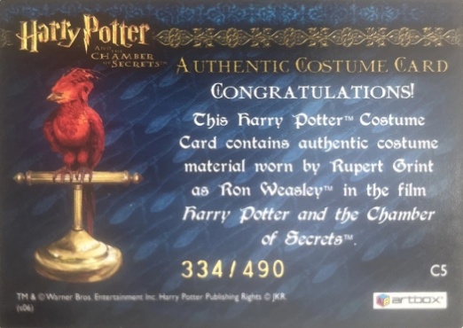 C5 - Ron Weasley's Tartan Shirt - Back