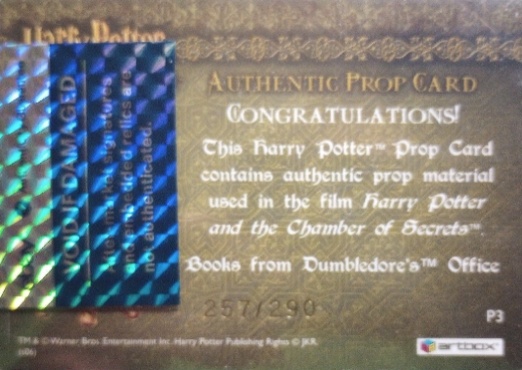 P3 - Books from Dumbledore's Office - Back